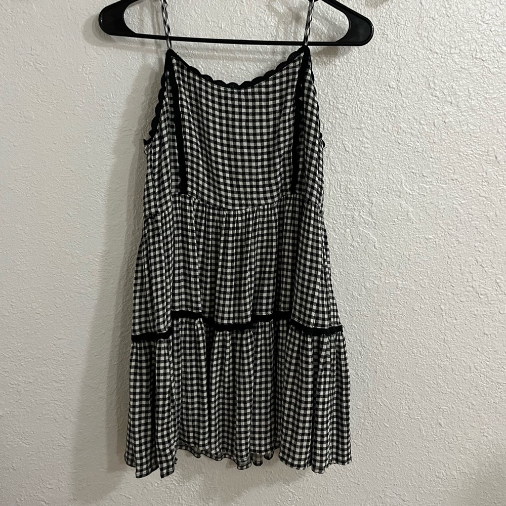 Black and white plaid dress